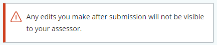 Warning message for students when sharing with an assignment that has submission versioning enabled.